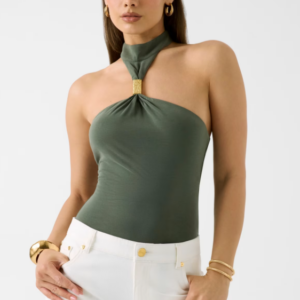 Body con scollo all'americana e accessorio gioiello G6YP07 K4644 - MARCIANO