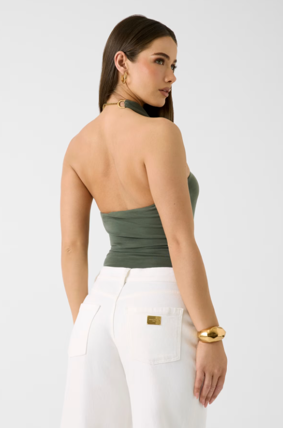 Body con scollo all'americana e accessorio gioiello G6YP07 K4644 - MARCIANO - immagine 3