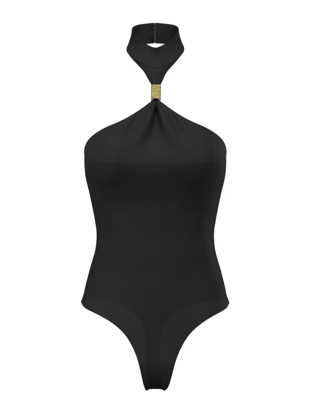 Body con scollo all'americana e accessorio gioiello G6YP07 K4644 - MARCIANO - immagine 5