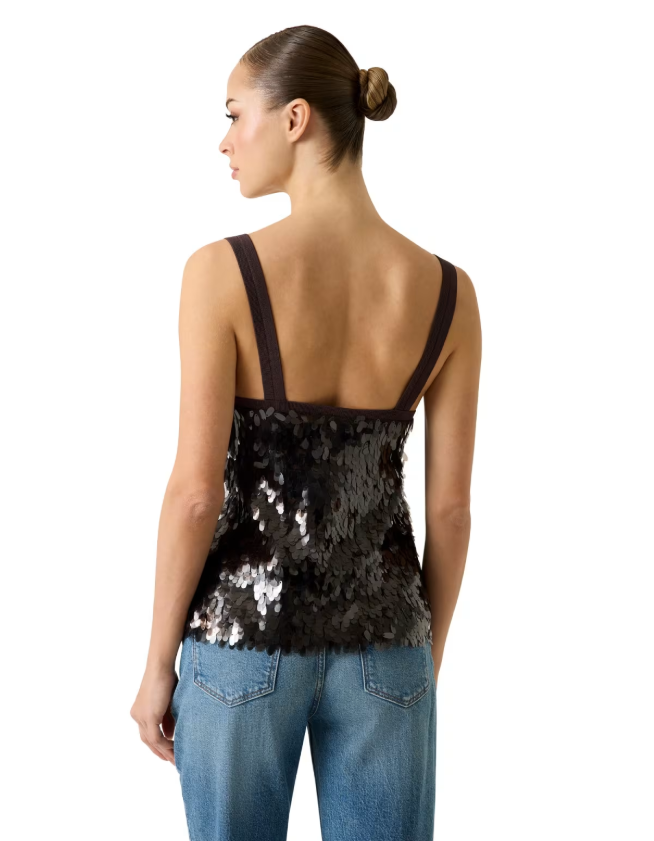 Top con paillettes G6YP06 K4591 - MARCIANO - immagine 3