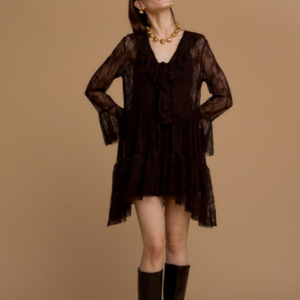 Abito in pizzo all over con rouches 263NS026 - MARCIANO