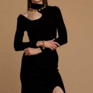 Abito in maglia midi con spacco e dettaglio cut out 263NS040 -  No Secrets Milano