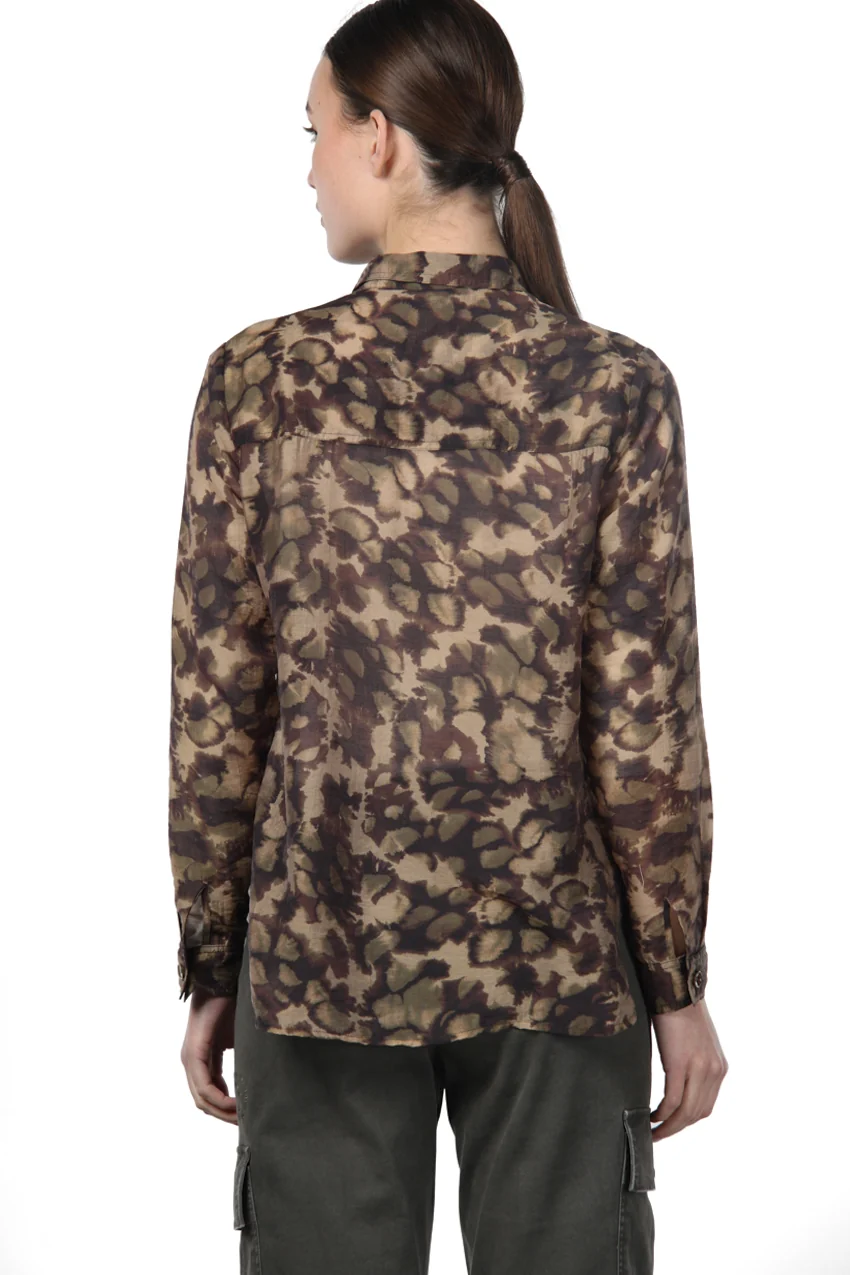 Camicia in mussola fantasia camouflage - MASON'S - immagine 4