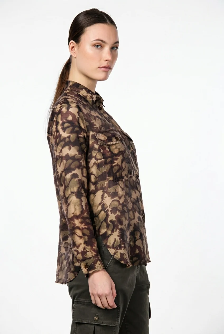 Camicia in mussola fantasia camouflage - MASON'S - immagine 6