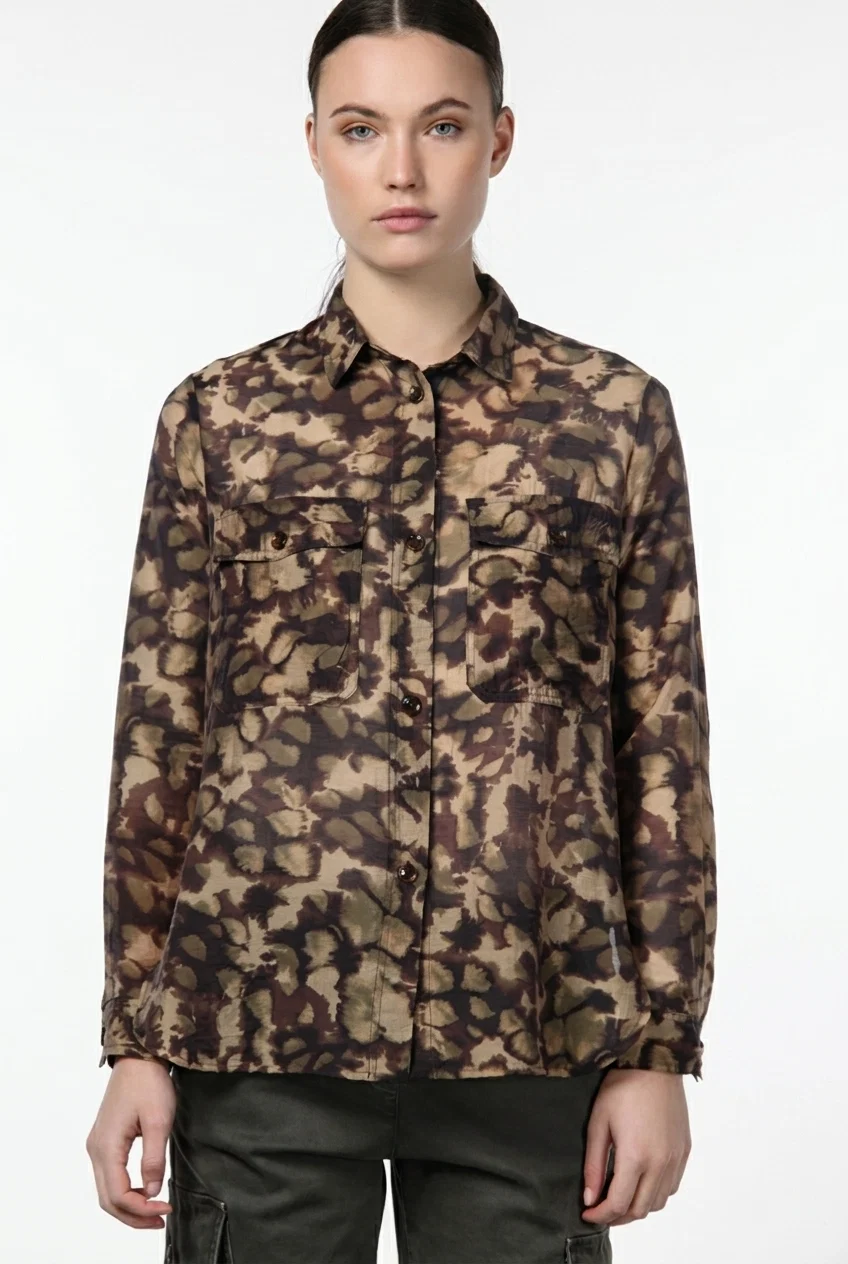 Camicia in mussola fantasia camouflage - MASON'S - immagine 9