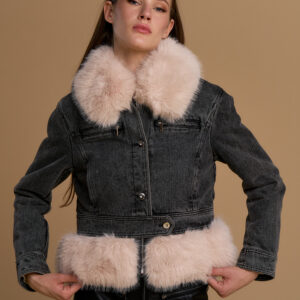 Giubbotto in black denim con eco pelliccia 3 in 1 263NS218 - No Secrets Milano