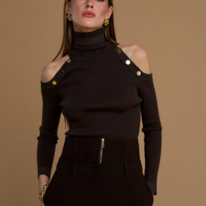 Maglia collo alto con spalle nude 263NS186 -  No Secrets Milano