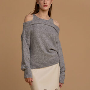 Maglia con spalle nude e strass 263NS255 -  No Secrets Milano